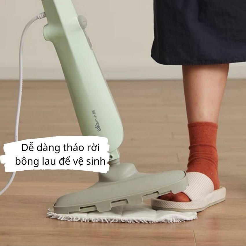 Cây lau nhà bằng hơi nước nóng cao cấp Bear ⚡FreeShip⚡ tiêu diệt 99% vi khuẩn sàn nhà khô bóng nhanh chóng tiện lợi