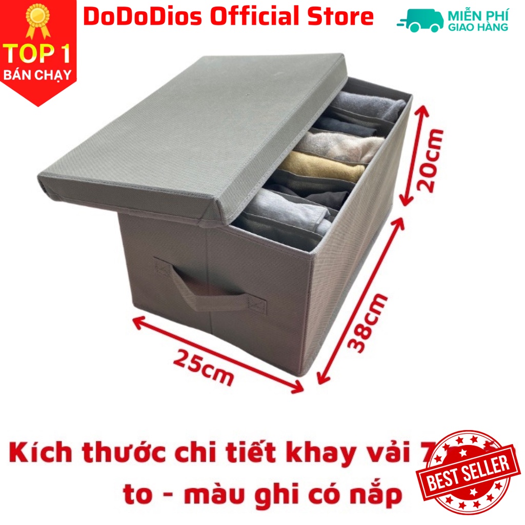 Hộp vải chia 7 ngăn dododios đựng quần áo - hàng chính hãng