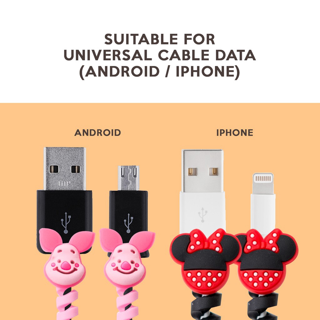 Dây bảo vệ dây cáp dữ liệu hình thú vật dễ thương
