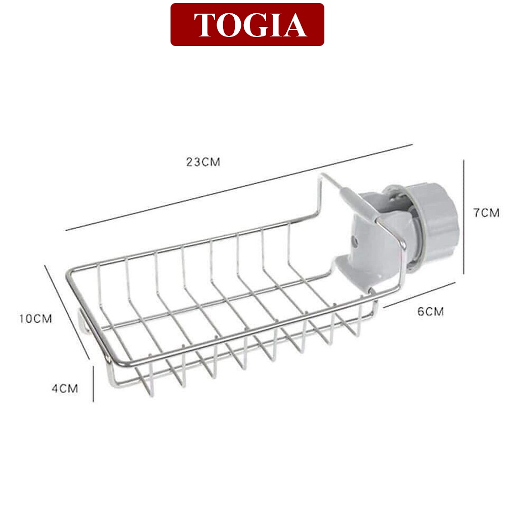 Giá Treo Vòi Rửa Bát Inox Đựng Giẻ Rửa Chén Bát, Xà Bông Giúp Không Gian Thêm Gọn Gàng Ngăn Nắp 16 x 10cm