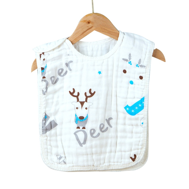 Khăn Lau Nước Bọt Chất Liệu Cotton Gạc Mềm In Họa Tiết Hoạt Hình Cho Bé Sơ Sinh