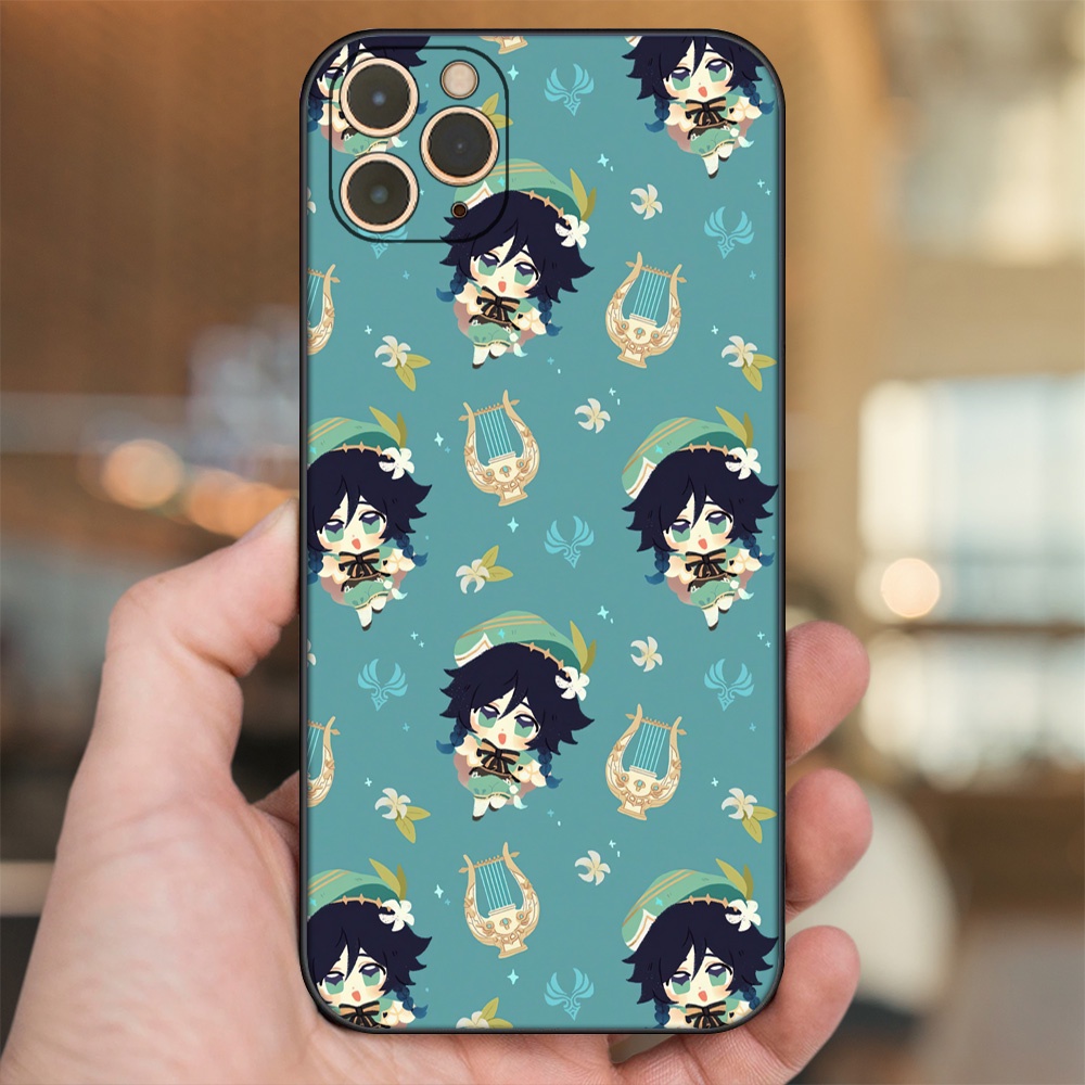 Ốp lưng iPhone 11 Pro Max dẻo đen cạnh vuông in hình Venti Genshin Impact