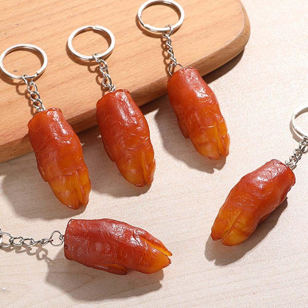 LANFY Móc Khóa Hình Đôi Cánh Gà Quay Trống Sáng Tạo