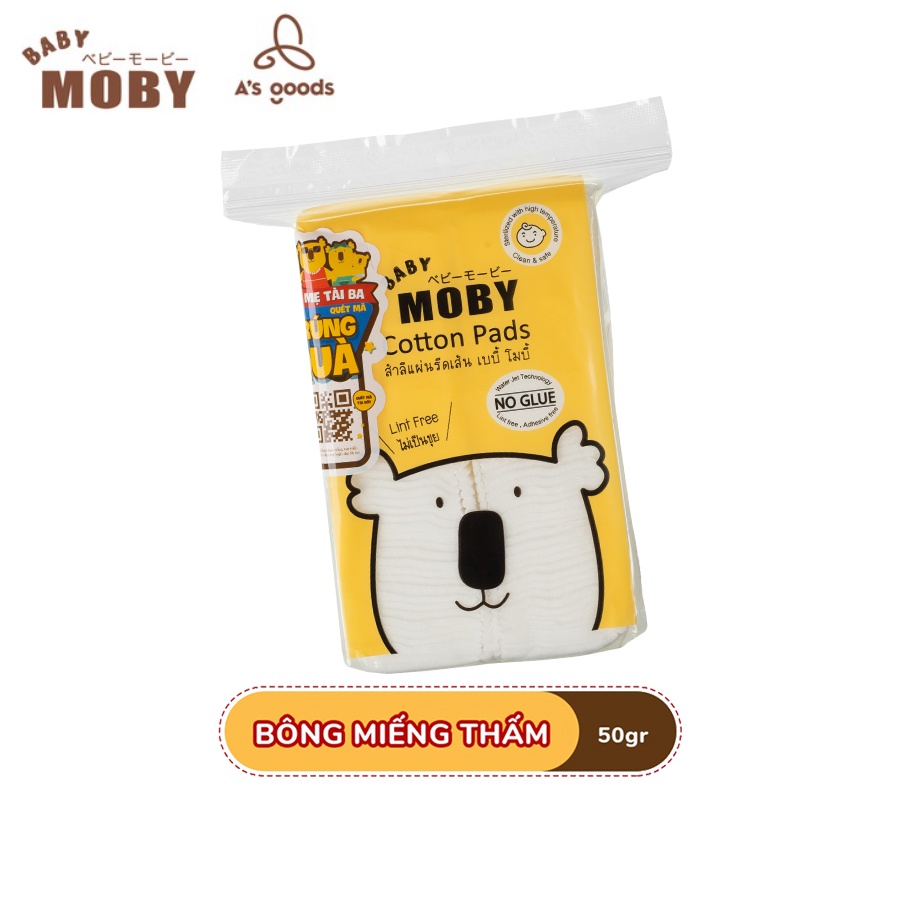 GIFT Bông Miếng Moby Baby Cỡ Nhỏ 100 miếng gói