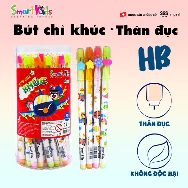 Bút chì khúc thân đục SK-NPCHB001 SMARTKIDS Dành cho học sinh cấp 1 Chì đậm nét, vỏ nhựa êm tay (1 cây)