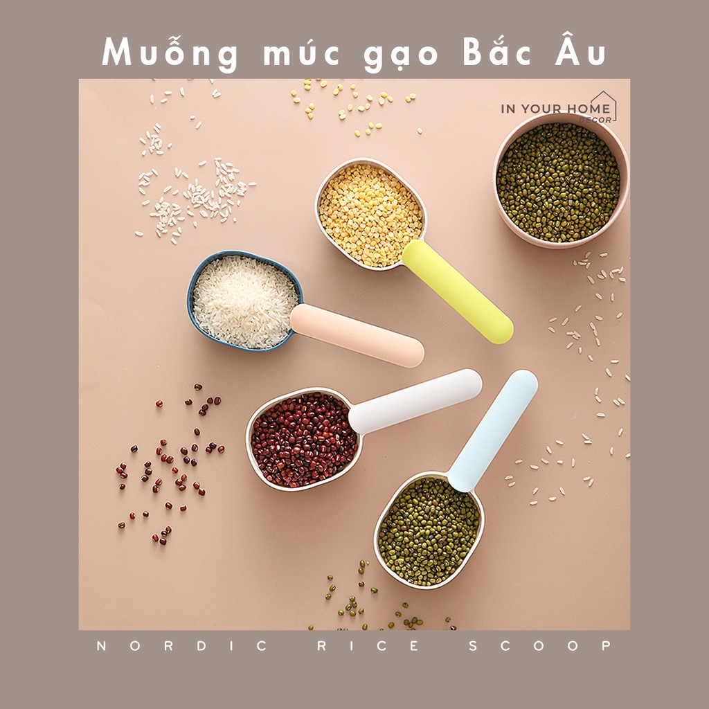 Muỗng Múc Gạo, Ngũ Cốc, Gia Vị Có Định Lượng Đa Chức Năng Màu Sắc Bắc Âu Giúp Không Gian Bếp Thêm Tiện Nghi, Tinh Tế