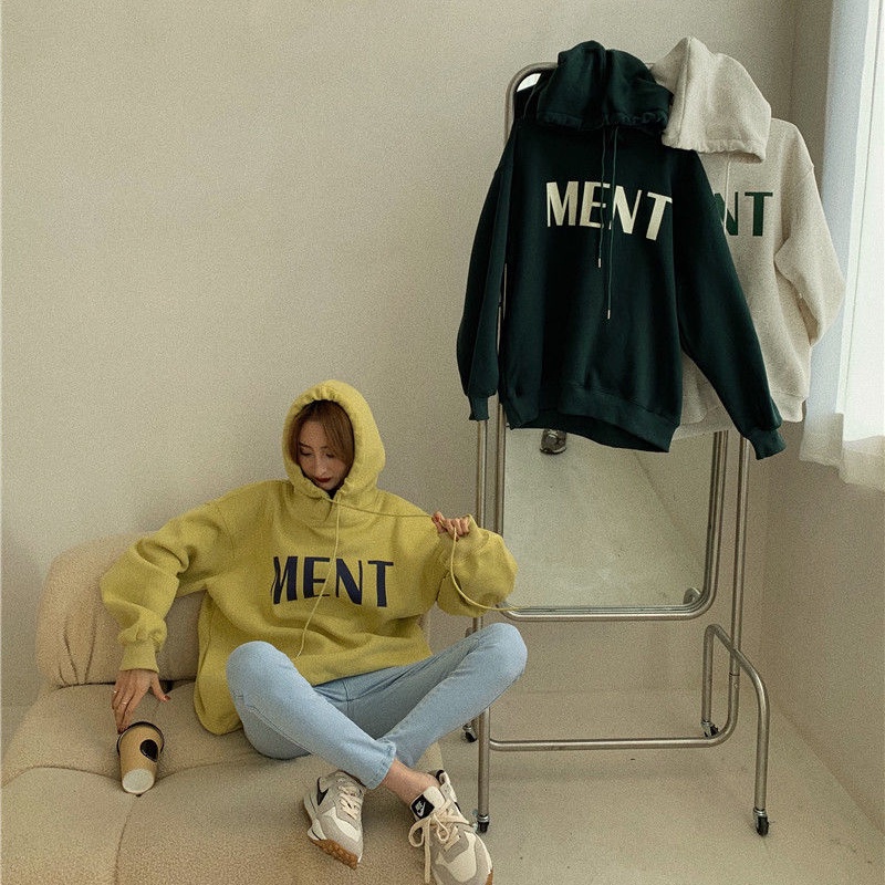 Áo hoodie dáng rộng thời trang Hàn Quốc năng động cho nữ