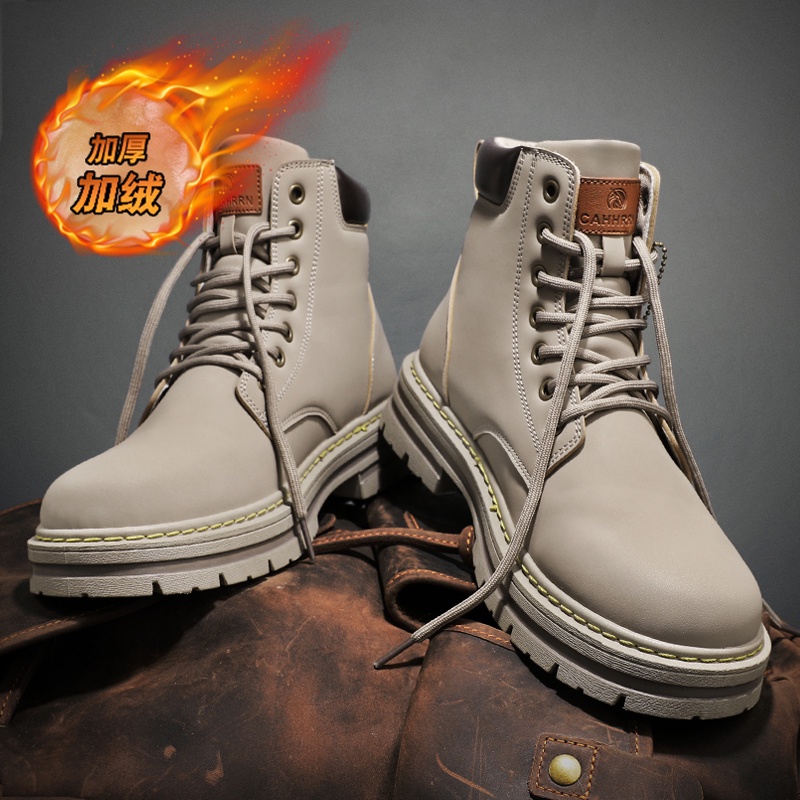 [ZY Martin boots Martin] Giày Bốt Nam. Giày Bốt Lót Len Cashmere Chống Thấm Nước Thời Trang Giày Boot Phong Cách Trẻ Trung Cá Tính Dành Cho Nam Giày Bốt Cổ Cao Thời Trang Dành Cho Nữ Áo Mưa Chống Thấm Nước Tiện Dụng Dép Quai Ngang Chống Trượt Thời Trang G