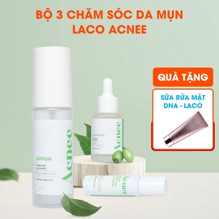 Bộ 3 chăm sóc da mụn LACO Acnee - Hỗ trợ Giảm mụn, Ngừa Thâm, Sáng da sau 7 ngày. Tặng Sữa rửa mặt DNA 30ml