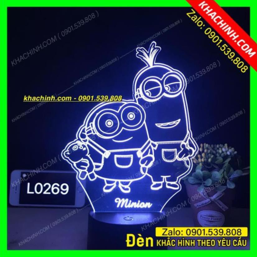 Đèn Led khắc theo yêu cầu Minion Làm Quà Tặng Mẫu L0269 -G Nhận làm theo yêu cầu