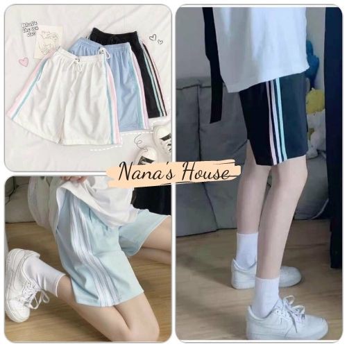 Quần Short Nữ 3 Sọc Cầu Vồng  Nana's House - FREESHIP  Quần đùi nữ thể thao 3 sọc