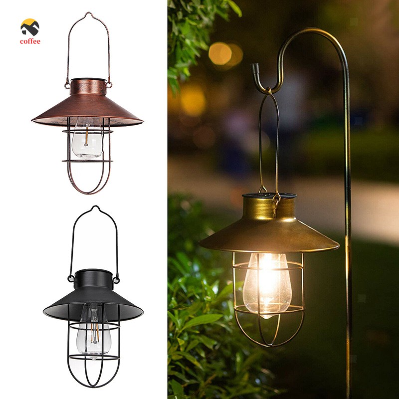 Đèn Lồng Bóng Led Sử Dụng Năng Lượng Mặt Trời Có Móc Treo Chống Thấm Nước Phong Cách Retro