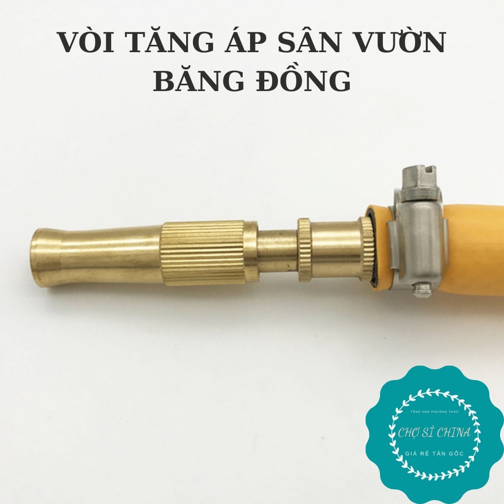 Đầu vòi xịt nước tăng áp suất rửa xe ô tô, xe máy, tưới cây, sân vườn kèm vỉ tặng đai xiết vòi nước.