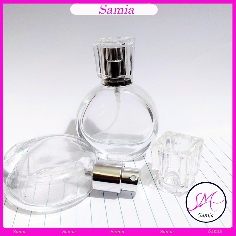 Chai chiết nước hoa 20ml thủy tinh dạng xịt hình giọt nước nắp xinh Samia