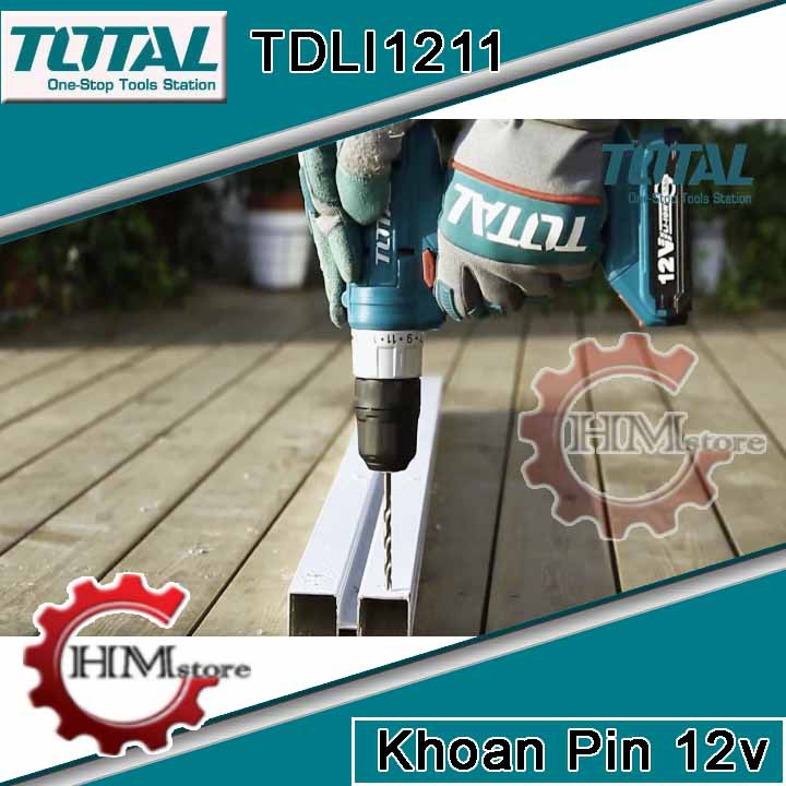 [Chính hãng] Máy Khoan dùng pin Li-ion 12V TOTAL TDLI1211 - Máy khoan pin cầm tay 12v