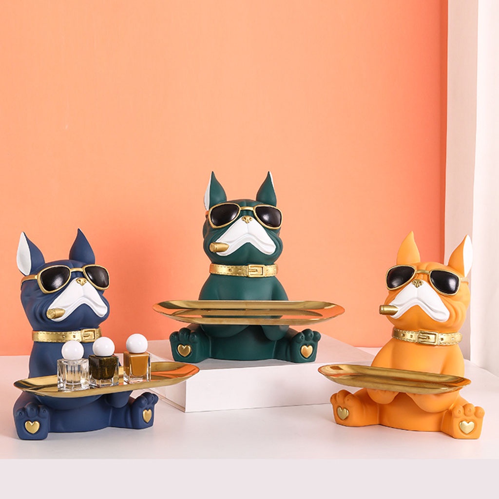 [Dolity2] Giá Đỡ Chìa Khóa / Đồ Trang Sức Hình Chó Bull Bằng Nhựa Resin Đáng