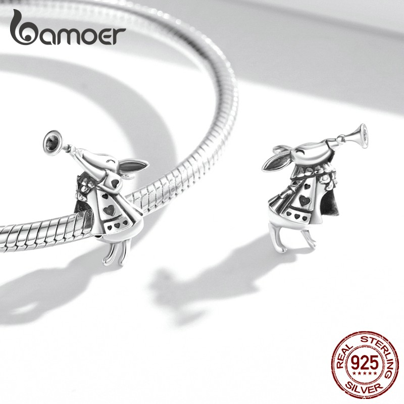 Hạt phụ kiện Bamoer Scc2041 BạC 925 4.5mm chủ đề động vật 7 phong cách tùy chọn làm vòng tay thủ công thời trang