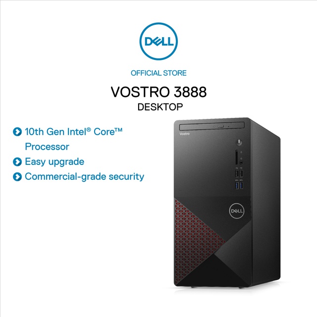 [Mã ELHA1503 giảm 5% đơn 3TR] Máy Tính Để Bàn Dell Vostro 3888MT,i5-10400,4GD4,1TB HDD,KB+M,Đen,W10(RJMM6Y1)