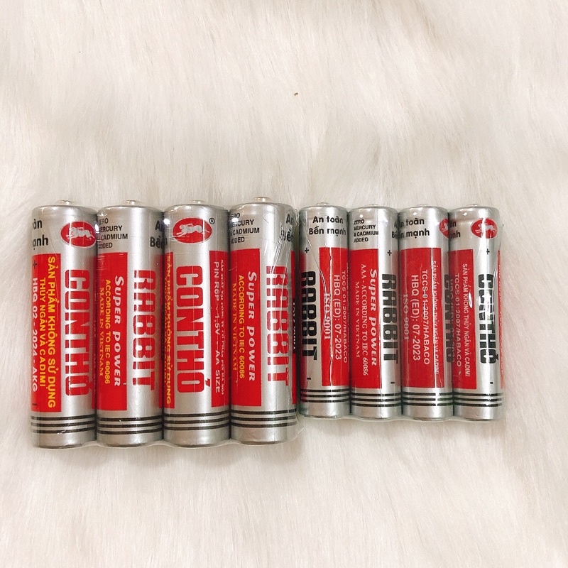 4 VIÊN PIN TIỂU CON THỎ , PIN CON THỎ AAA/AA -pin 3a -pin 2a