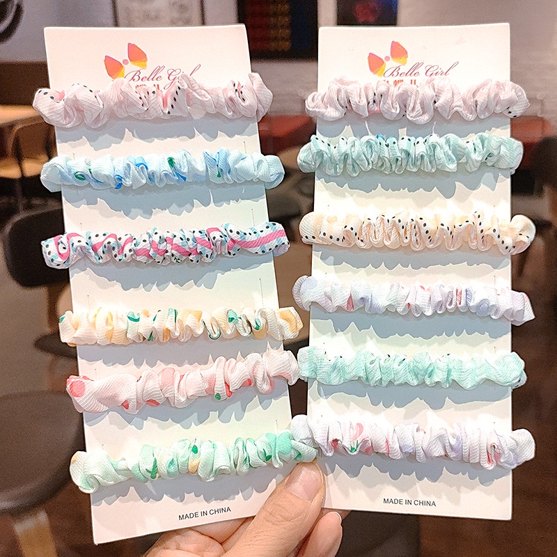 [Mã FAMARAL1 giảm 10K đơn 50K]Vòng/Dây buộc tóc scrunchies họa tiết đáng yêu phong cách Hàn Quốc - Hàng cao cấp