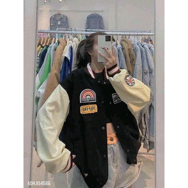 Áo bomber nhung, Áo khoác nhung tăm cầu vồng form rộng 60kg trở xuống phù hợp nam, nữ 3 màu hot nhất nă,m 2021 | BigBuy360 - bigbuy360.vn