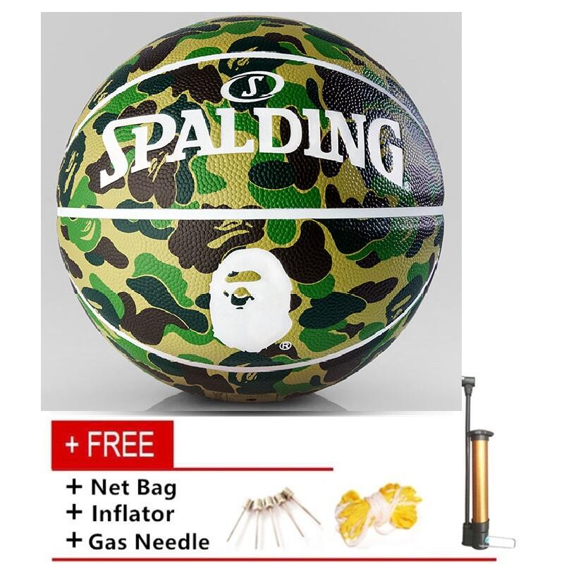 BAPE Spalding Quả Bóng Rổ Size 7 Màu Camo Chất Lượng Cao