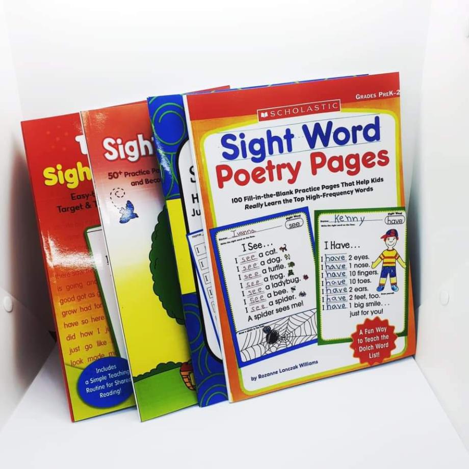 Sight word 4q - poetry pages ,100 super, sight word trees,very first khổ A4 kèm file nghe