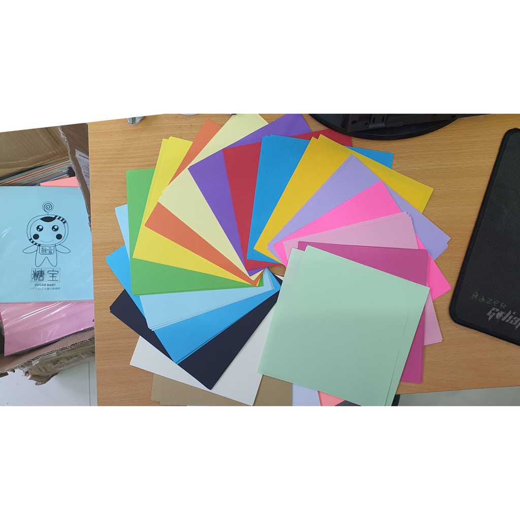 Giấy Vuông Gấp Origami 20 màu 100 tờ  Kích Thước 15x15cm