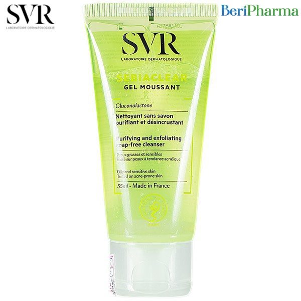 SVR Gel rửa mặt dành cho da dầu Sebiaclear Moussant 55ml