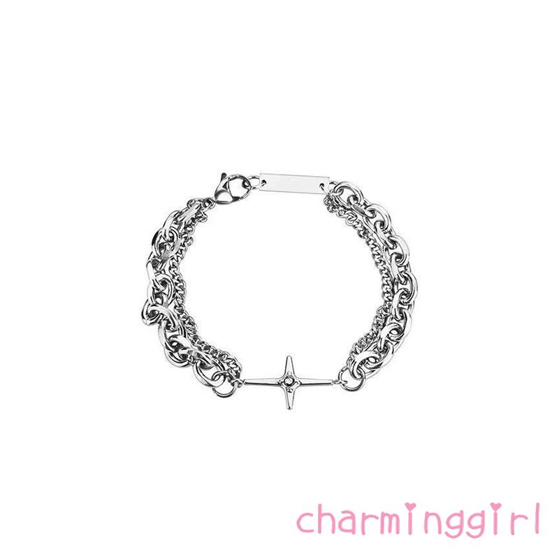 Vòng đeo tay đính đá phong cách hiphop thời trang dành cho nữ và nam