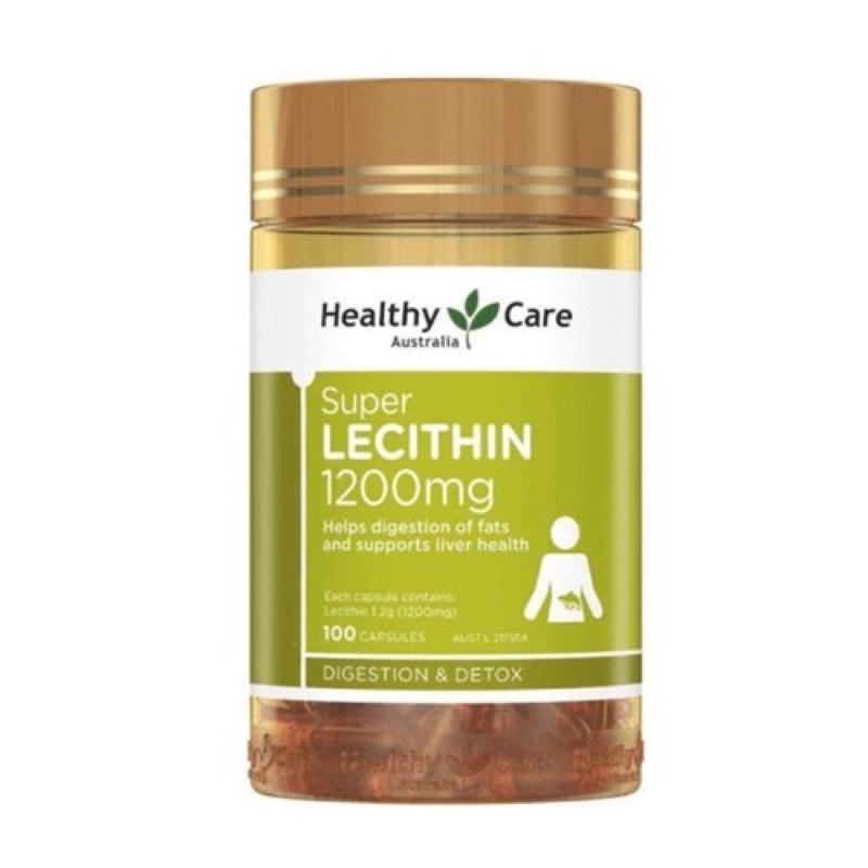 Mầm đậu nành Super Lecithin 1200mg Healthy Care, 100 viên, Úc