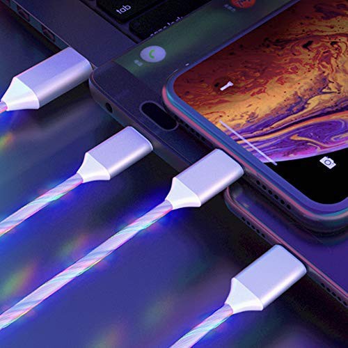 Dây cáp sạc usb 3 trong 1 có đèn led phát sáng thích hợp cho Type-C/ Android/ Iphone