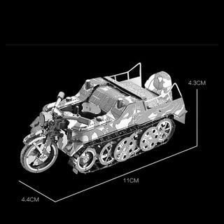 Mô hình thép 3D tự ráp xe máy xích xe tên lửa
