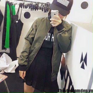 [ẢNH THẬT+VIDEO] Áo Khoác Bomber Kaki 2 Lớp
