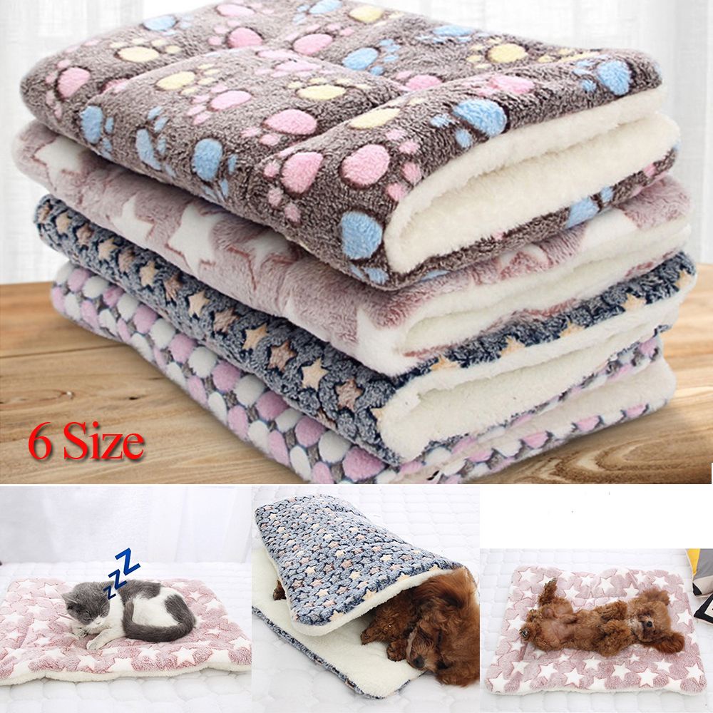 Tấm đệm ngủ flannel cotton dày mềm mại ấm áp nhiều màu sắc tùy chọn dành cho cún cưng và mèo cưng
