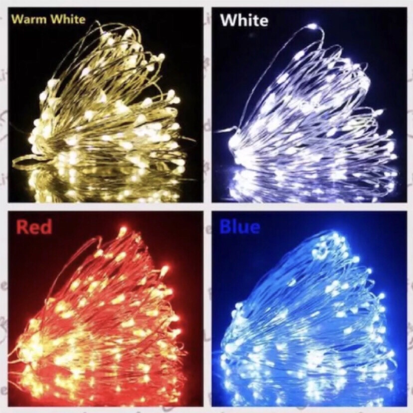 10m dây led đom đóm sử dụng nguồn điện 3 pin 2A, điều khiển bằng remote có nhiều màu sắc cá tính - MUÔN PHƯƠNG SHOP