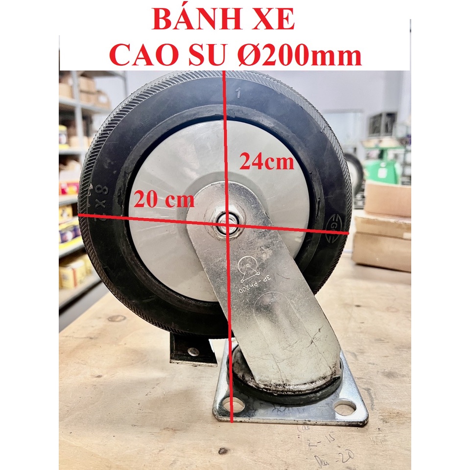 Bánh Xe Đúc Gang Cao Su Tải Cao [ Ø 200mm ]