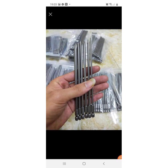 Bộ mũi vít 4 cạnh chuôi lục gắn máy khoan, chiều dài 5cm, 7.5cm, 15cm