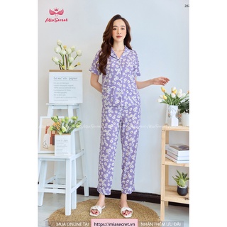 Bộ Pijama Pi Cúc Họa Mi Tím - Cộc