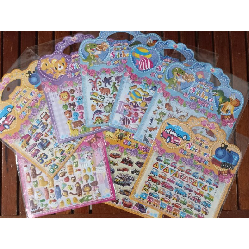 Hình nhãn dán sticker nổi 3d gái trai lồi lõm xe, mặt cười, động vật, cá kích thước 20x24cm