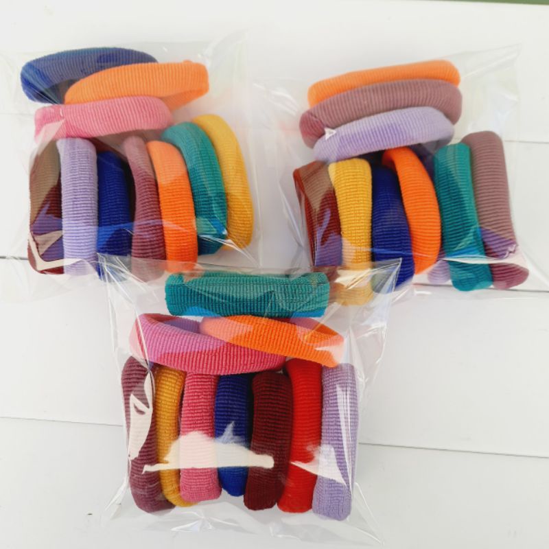 Túi 10 thun buột tóc màu 5cm màu ngẫu nhiên(người lớn)