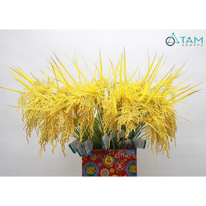 Cành bông lúa giả trang trí y như thật TAN