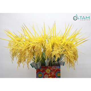 Cành bông lúa giả trang trí y như thật TAN