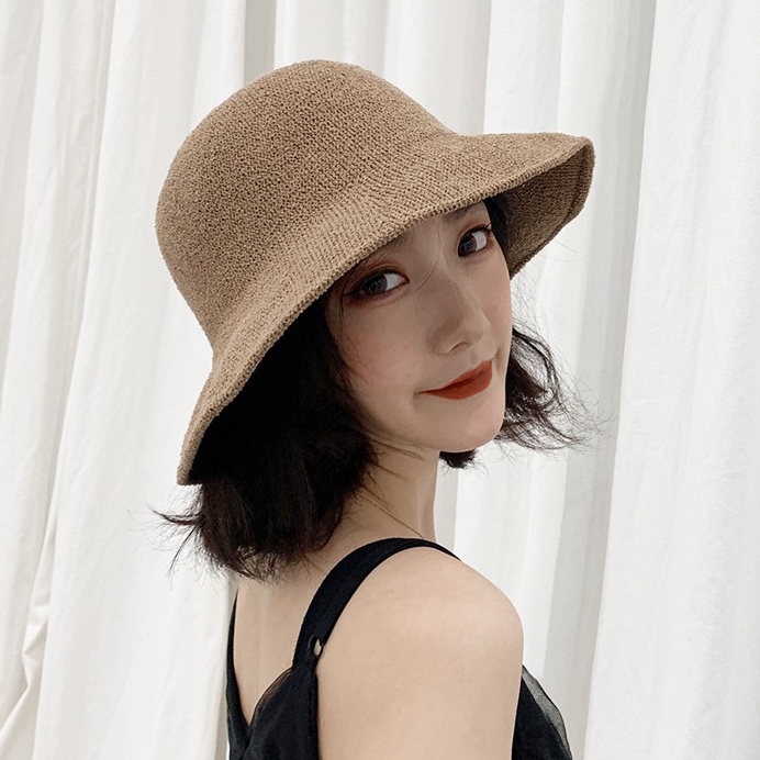 Mũ rộng vành cotton vải lanh phong cách Nhật Bản thời trang dành cho nữ