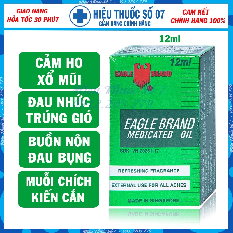 Dầu Gió Xanh Con Ó Eagle Singapore Giảm Đau Nhức Cơ Bắp, Đau Đầu