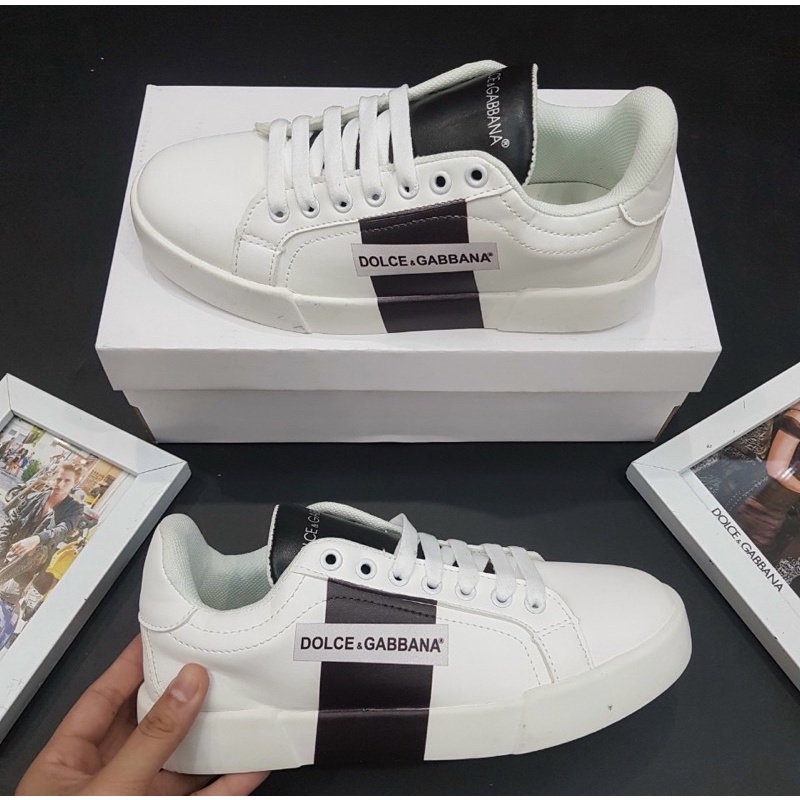 Giầy thời trang nam có hoạ tiết logo DG đế trắng, Giầy nam thể thao mầu trắng phong cách giới trẻ btshop từ 38 đến 42