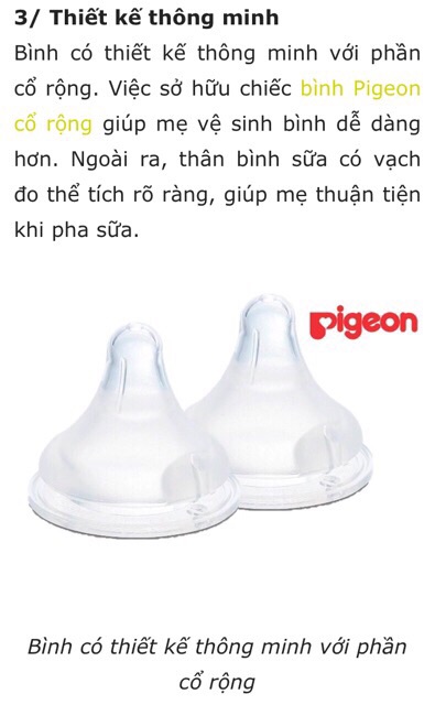 Bình sữa cổ rộng Pigeon 240ml nhựa tốt pp plus