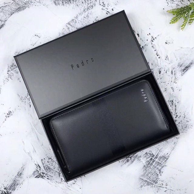 Ví cầm tay sọc dài dây kéo