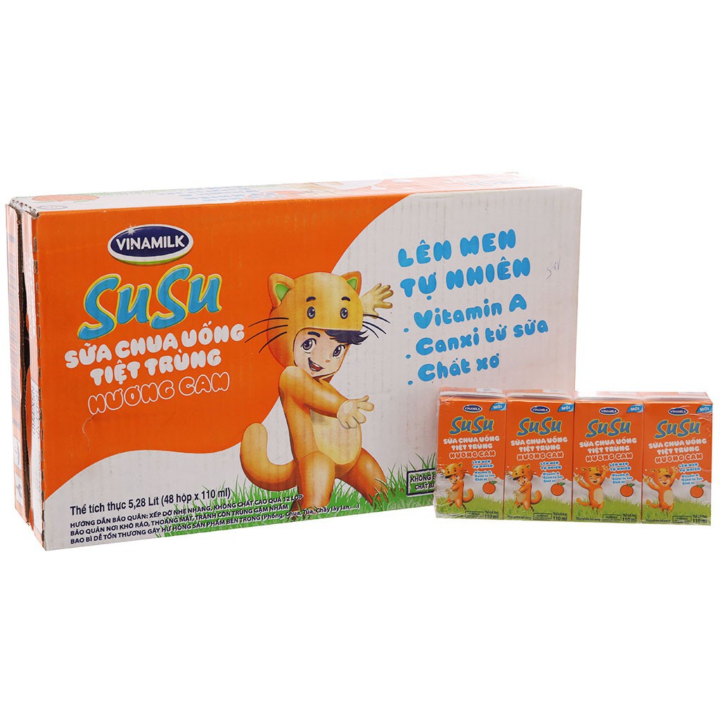 Thùng sữa chua uống Vinamilk Susu 110ml (48 hộp) các vị