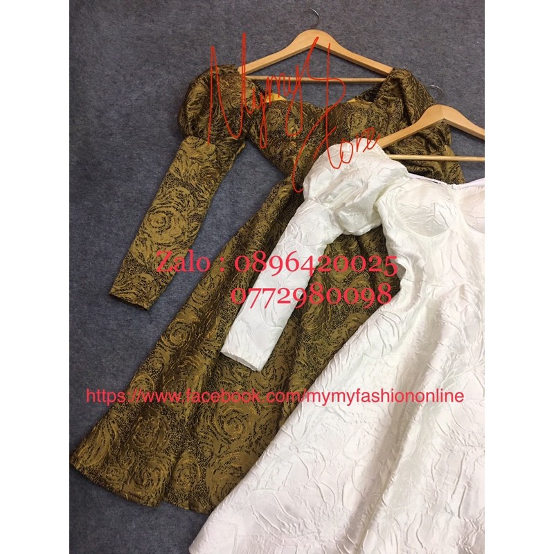 [Mã FATHANG5 giảm 10K đơn 50K] KÈM ẢNH/VIDEO THẬT - Đầm xoè gấm hoa tay dài phồng Siêu Xinh -MS204V | BigBuy360 - bigbuy360.vn